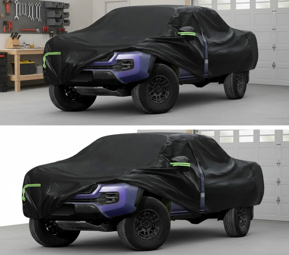 

Custom Fit 6-Layer Waterproof All Weather Truck Cover for Toyota Tacoma 2005-2023, Black