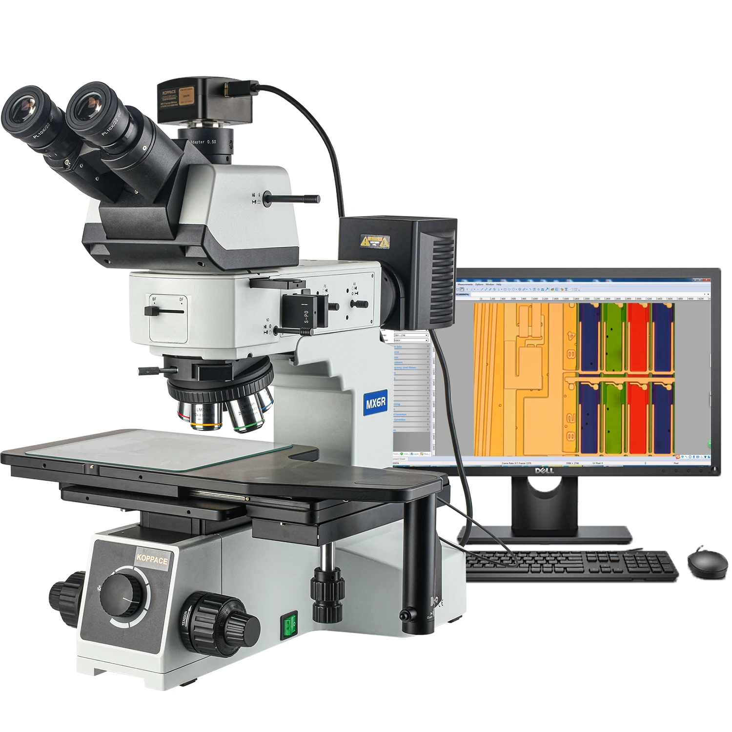 KOPPACE 170X-1700X Trinocular Metallographic Microscope Light and Dark Field,Polarized DIC Observation 6 inch Large Platform