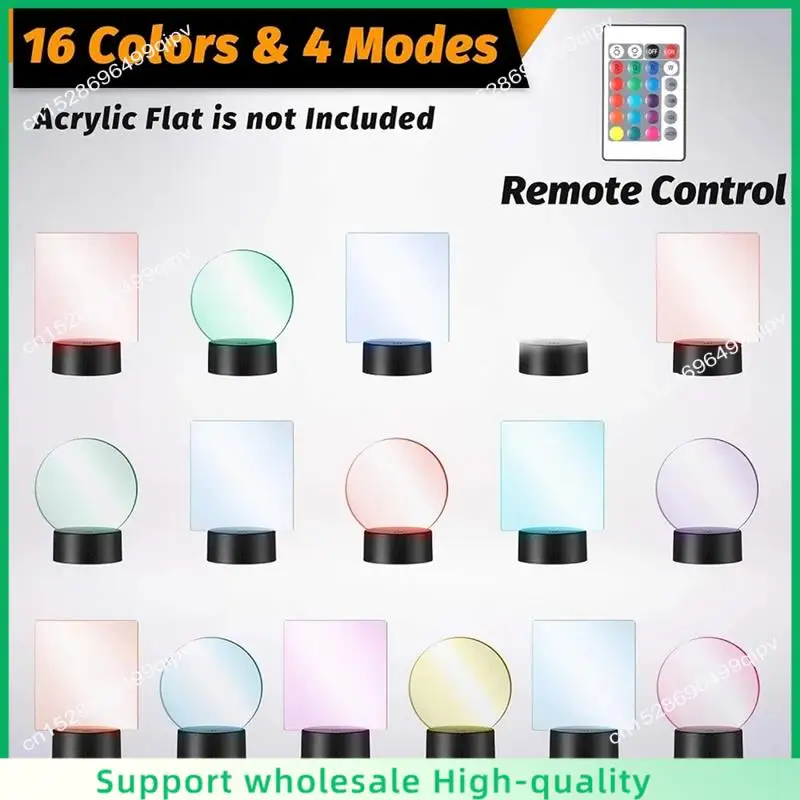 ABSF 3D Night Light Base Colour Changing Luminous Base Light USB Interface Led Light Display Base Night Light Plastic Base