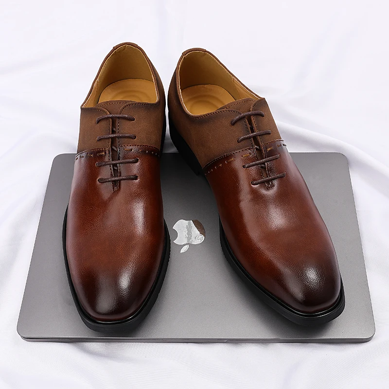 

Men Oxford Shoes PU Splicing Trendy Comfortable Classic Business Formal Men Shoes Size 38-46