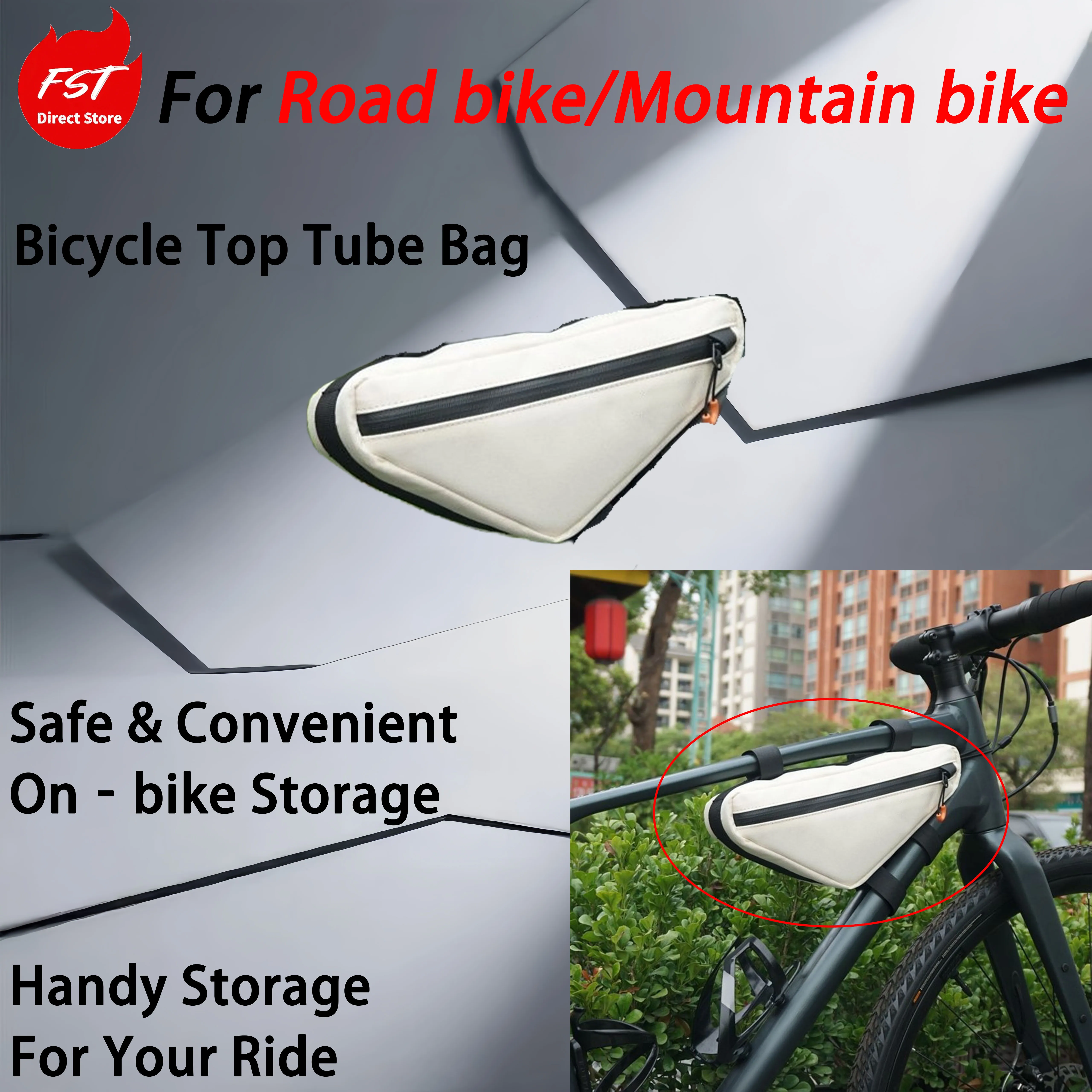 Suitable for bicycle front frame, for attaching mountain bike bags, waterproof triangular bags, tool bags, for cycling equipment