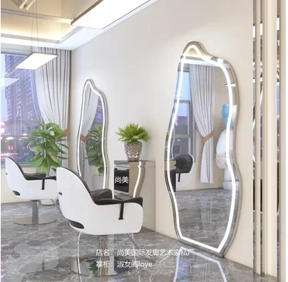 Barber shop mirror, hair salon dedicated double-sided hair salon, floor to ceiling hair cutting, full body mirror