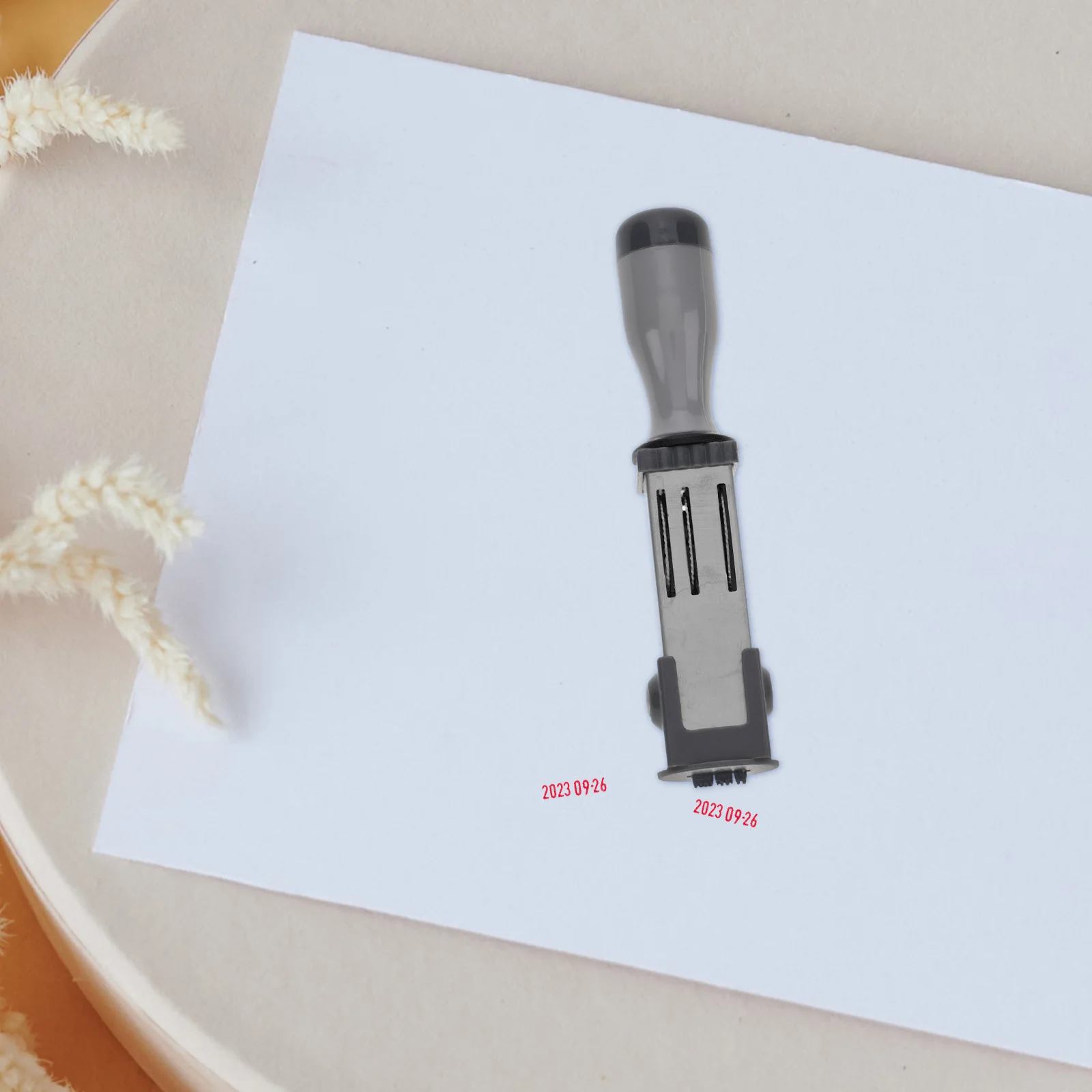 

Date Stamp Date Stamps 21mm Round Daily Use Portable H held File Accessory Small Metal Stamps Multi use Rolling