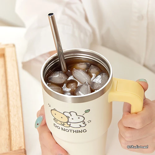 귀여운 토심이 캐릭터 텀블러 650ml 감성 디자인 스텐 빨대컵 학생 직장인 선물용 예쁜 ... - 3