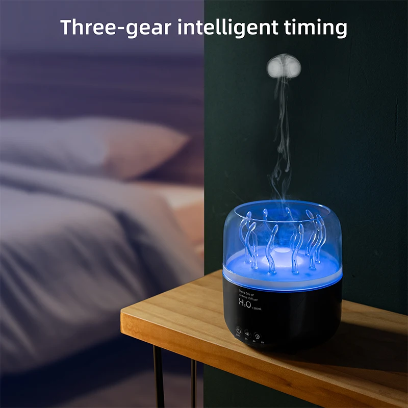 

Deep Sea Elf USB Air Humidifier with Aromatherapy Essential Oil Diffuser 7 Colors Changing Light Seaweed Design Swing Arm