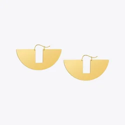 Enfashion Vintage Big Circle Dangle Earrings Matte Gold color Fan Earings Drop Earrings For Women Long Earring Jewelry brinco