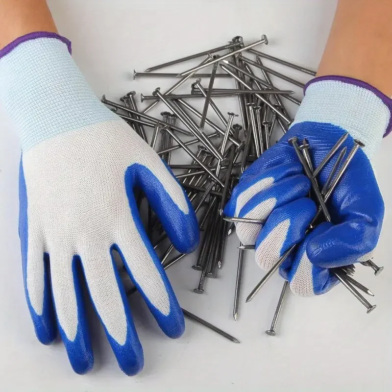 20 Stück Nitrilbeschichtete Sicherheits-Arbeitshandschuhe, atmungsaktiv, rutschfest, Gartenhandschuhe für den Bau, Garten, Hof, Industriearbeitshandschuh – Detail 5