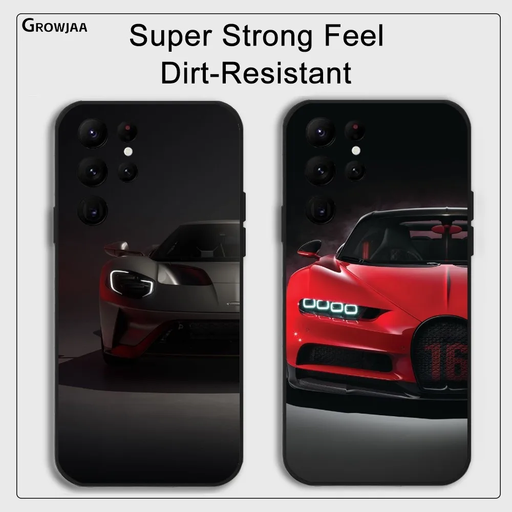 Classic Luxury B-BugAttis Phone Case for Samsung Galaxy S24 Ultra S22 S23 Ultra S21 S20 5G Protective Silicone TPU Funda