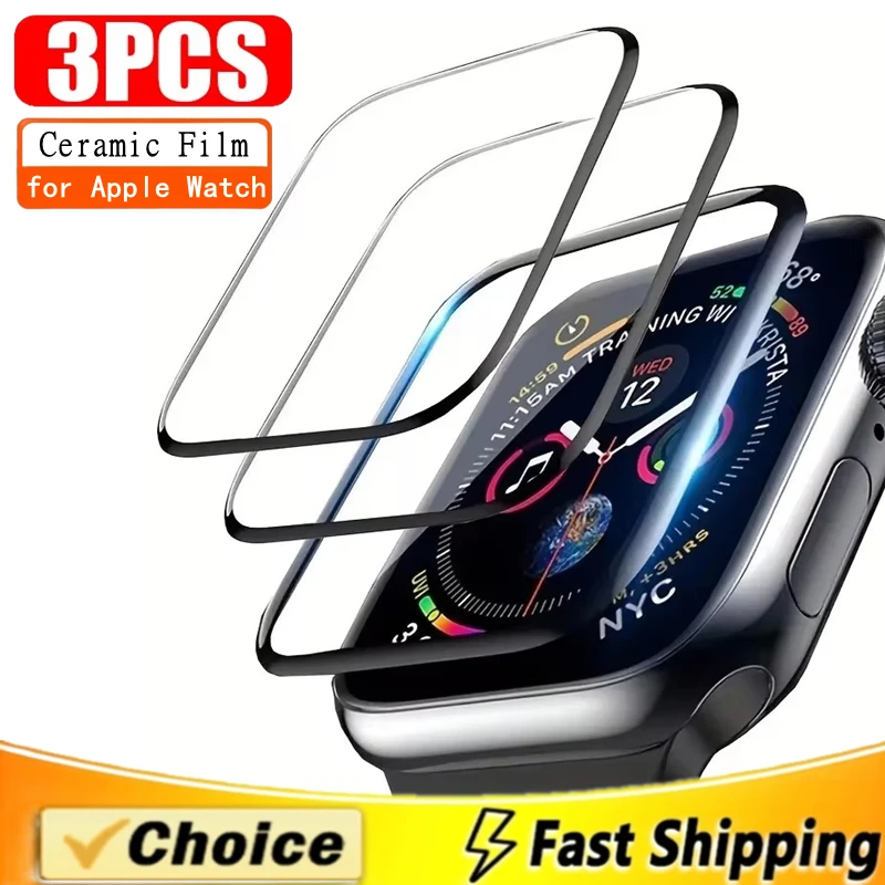 3PCS Screen Protector for Apple Watch 10 9 8 7 6 5 40MM 41MM 42MM 44MM 45MM 46MM Ceramic Film for IWatch Ultra 49MM Not Glass