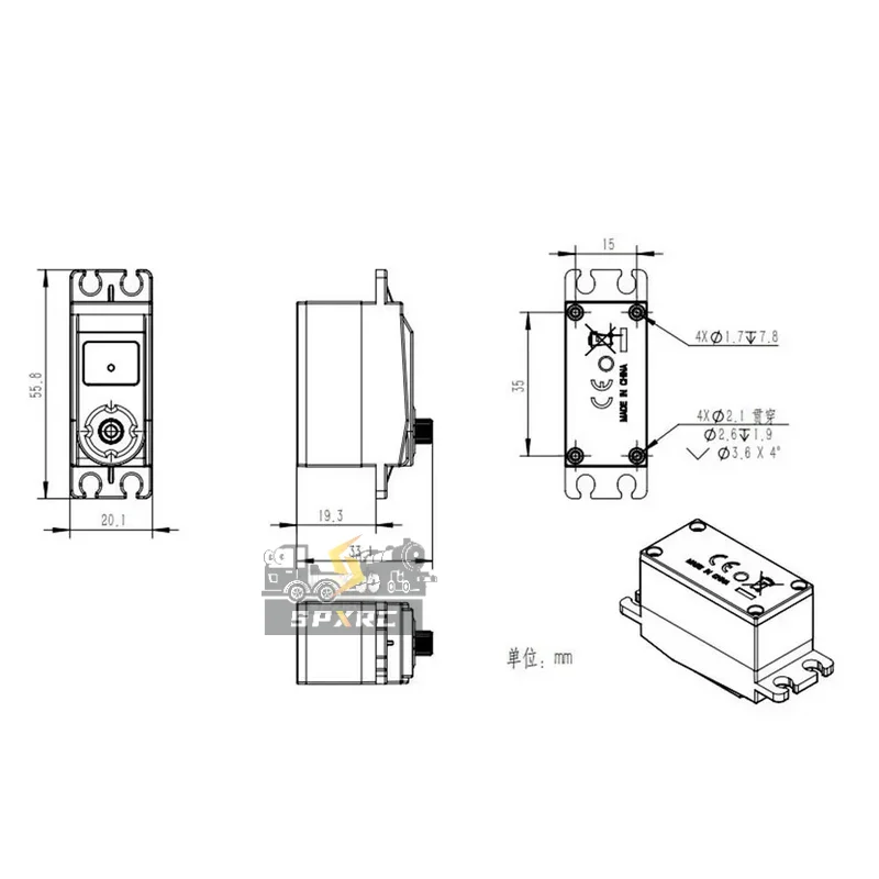 KABOLITE RC Excavator Semi-aluminum Digital Steering Gear 12KG Steering Gear K970 RC 1/14 Excavator Model Special Accessories