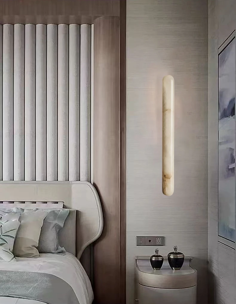 Minimalist Natural Marble Wall Lamp 40 60CM