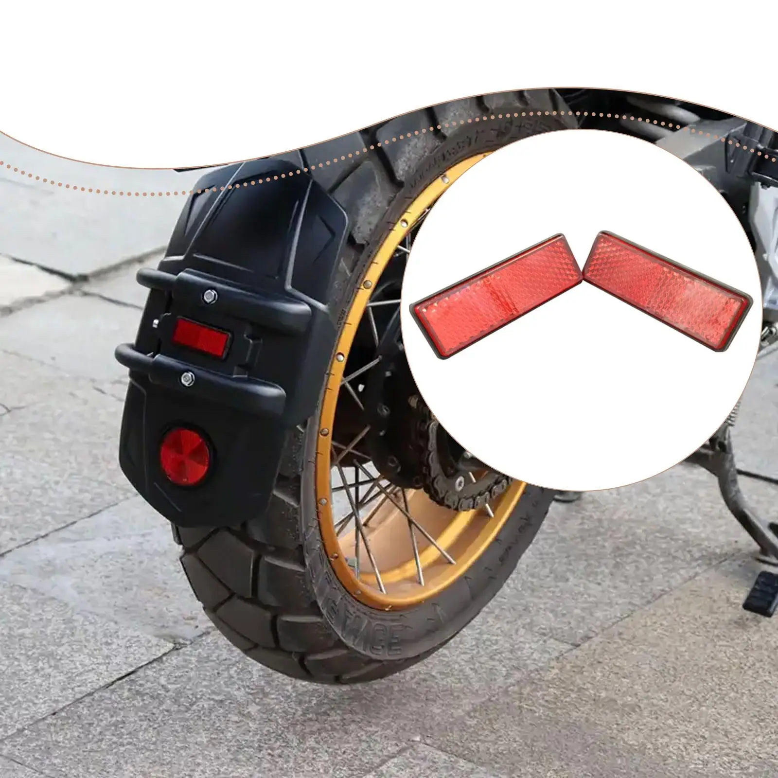 Rectangular Reflectors Value Pack Reflector Plate Modification Accessory for Motorcycle Scooter ATV Dirt Bike