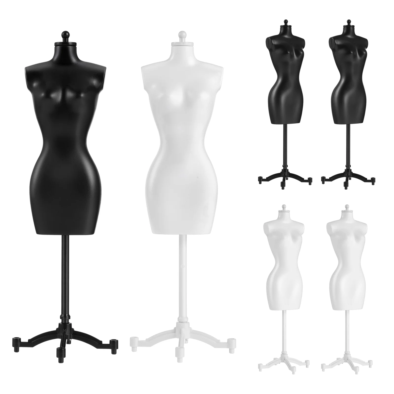 6 pçs roupas rack modelo suporte pequena casa acessório mini vestido de bebê roupas manequim forma criança