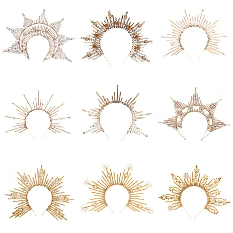 Manual Mary Crown Headband Spiked Zip Tie Crown Sunburst Goddess Headpiece