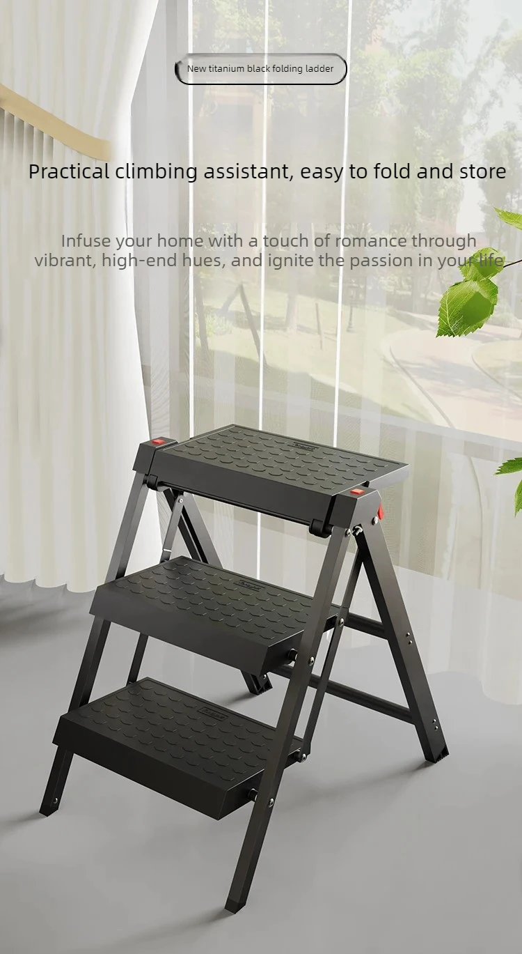 Thickened Two-step Straight Ladder Household Folding Ladder Stool Outdoor Car Washing Ladder Indoor Kitchen A-frame