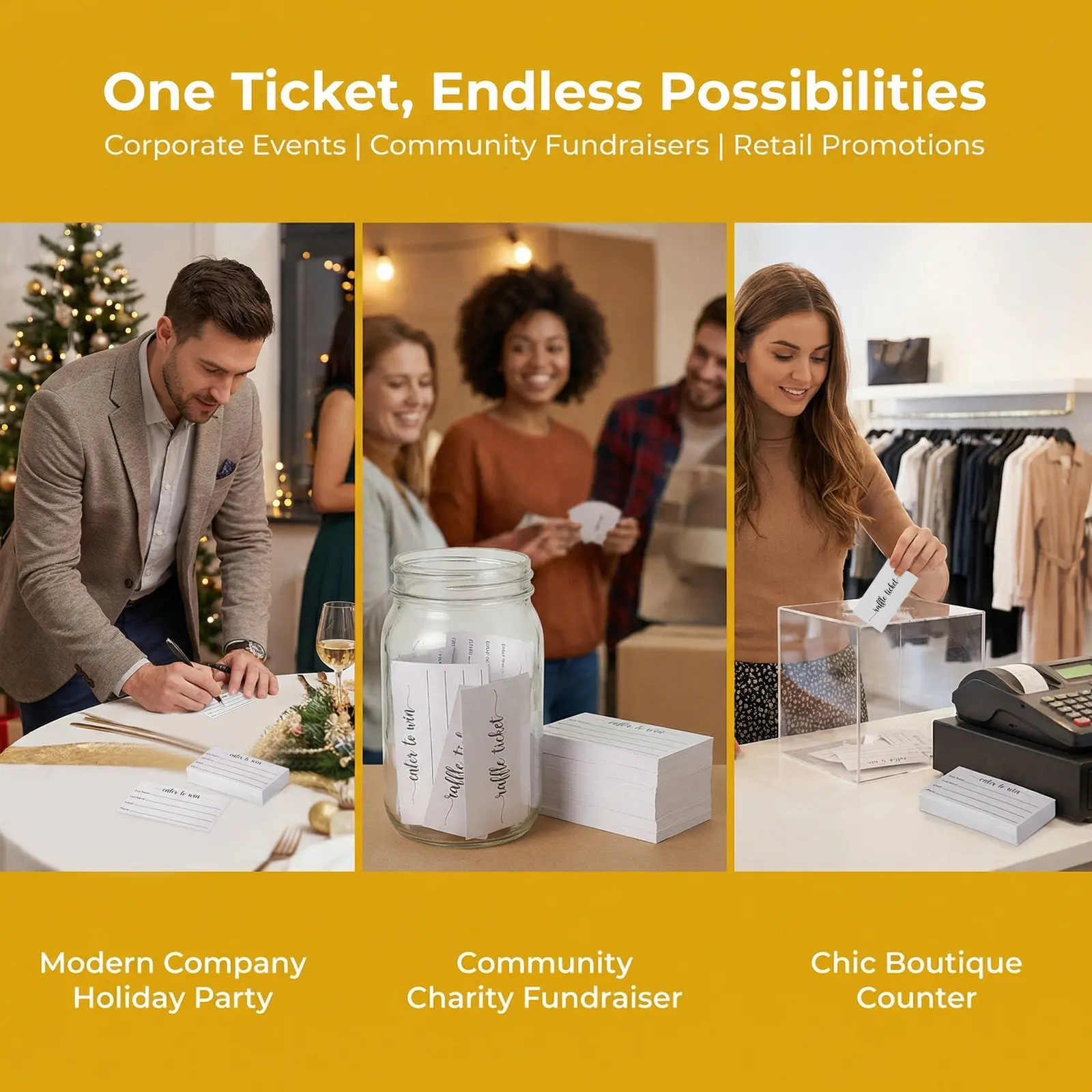 100Pcs Multi-Use Raffle Entry Form Cards Blank Ballots Sheets Voting Tickets for Event Contests Cards Raffle Ticket Sheets view 4