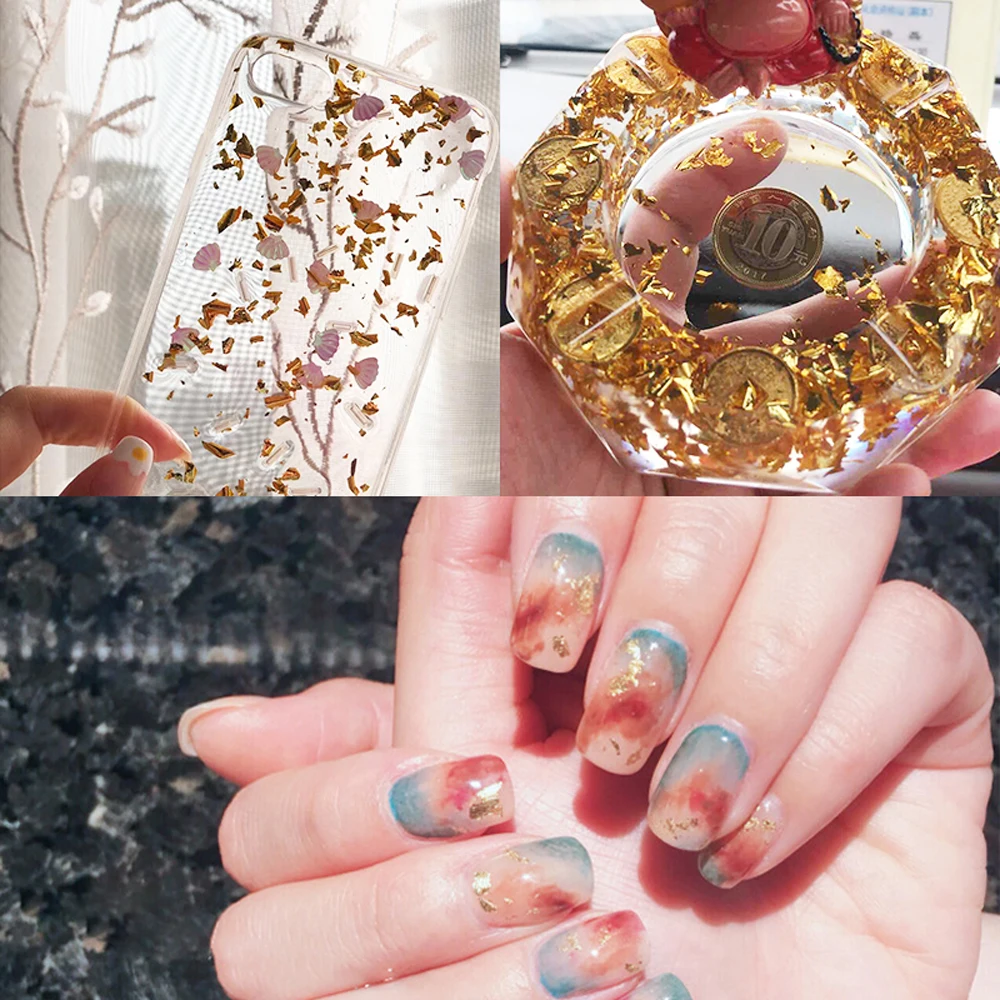 Taiwan K-Gold Leaf DIY Arts and Crafts Supplies Gold Leaves for Nails Foil Flakes for Manicure Painting Decorations