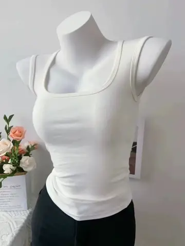 Mod Strapl Vest 여성 봄 여름 새 스타일 플러스 사이즈 슬림 피트 민소매 탑 통근 순수 컬러 모달 섬유 95%