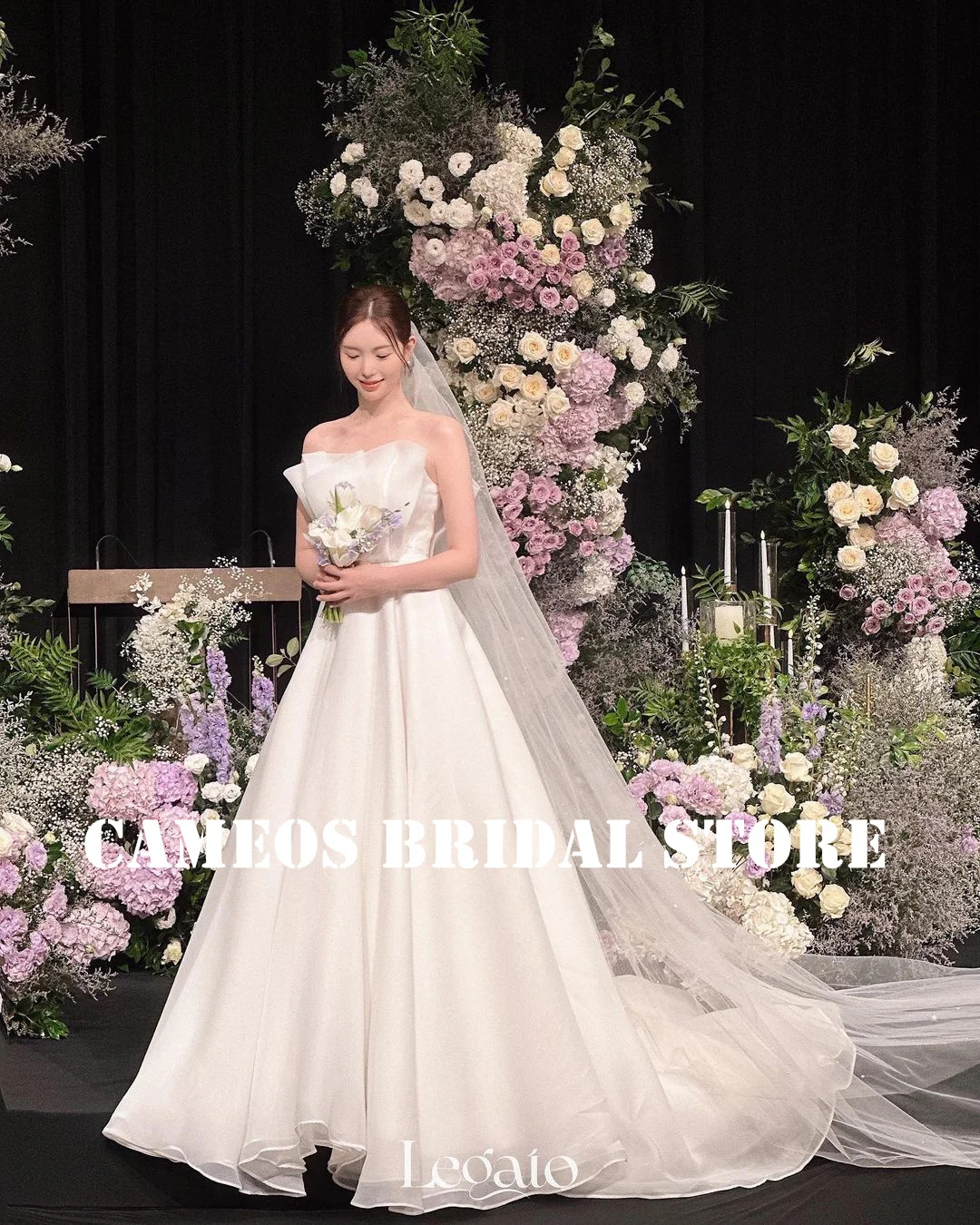 

SONDR Custom Made Strapless 웨딩드레스 Wedding Dresses Organza A-Line Sleeveless Korea Evening Ivory Bride Gowns Women Bridal Dresses