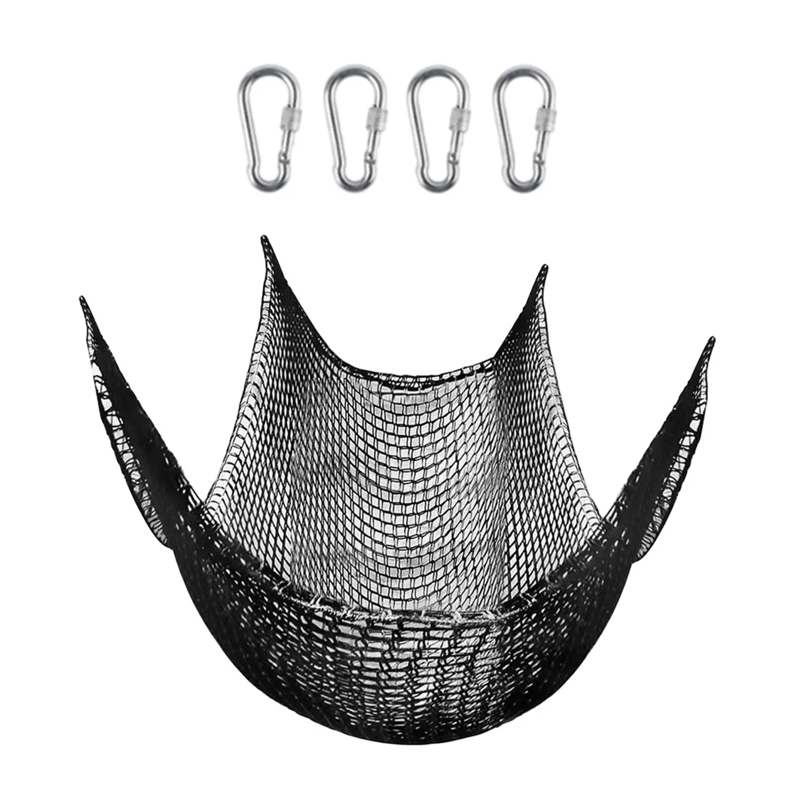Outdoor Kids Playground Net Climbing Mesh for Treehouse Fort Safety Heavy Duty Polyester Double Layer Cargo Net with Carabiners