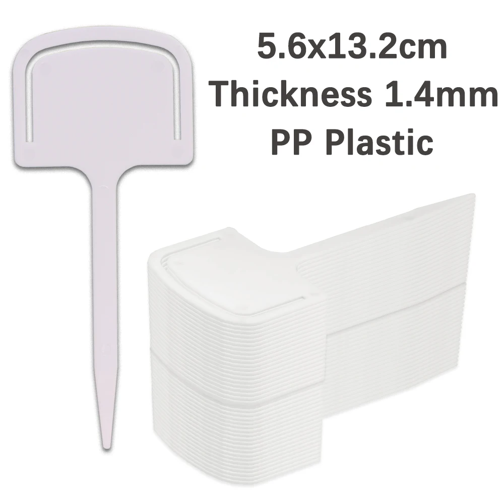 White T-type Thickened 1.4mm Plant Labels PP Material Tag Plastic Waterproof Anti-UV Nursery Seedling Tray Marker Identification