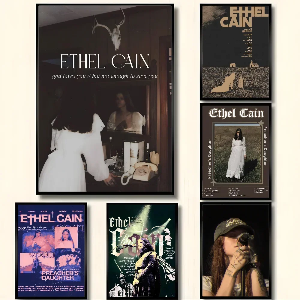 Singer E-Ethel Cain Music Album Preachers Daughter Golden Age Poster HD Art Sticky Wall Waterproof Home Living Room Bedroom Bar