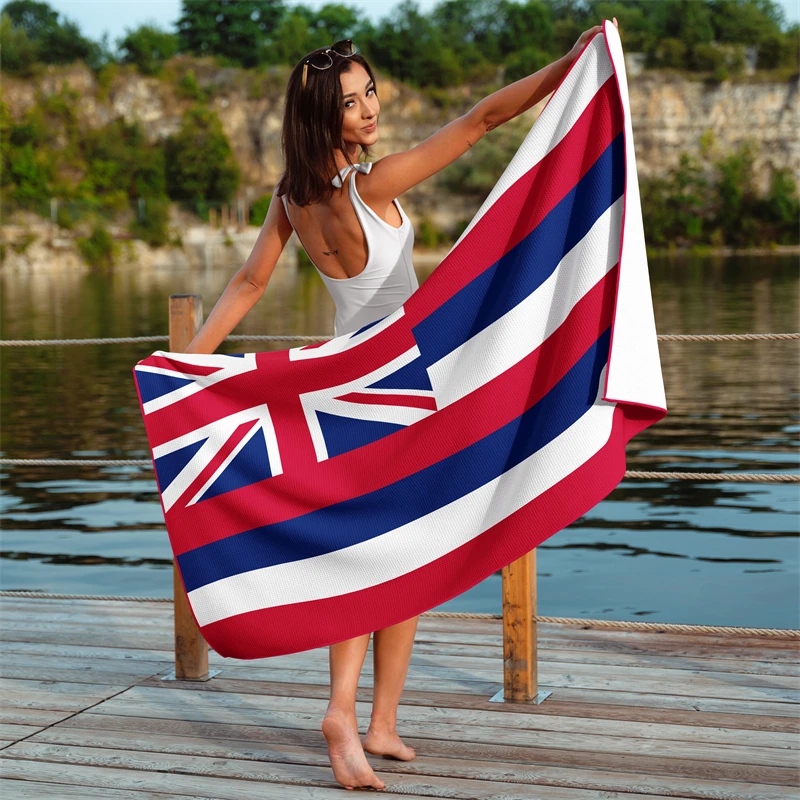 Gaslight Gatekeep Girlboss Hawaii Waffle Beach Towel 150cm x 75cm