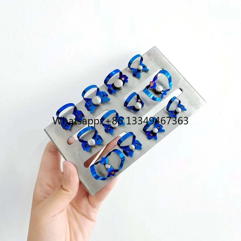 

High quality 12 Pcs Stainless Steel Rubber Dam Clamps and Tray Set