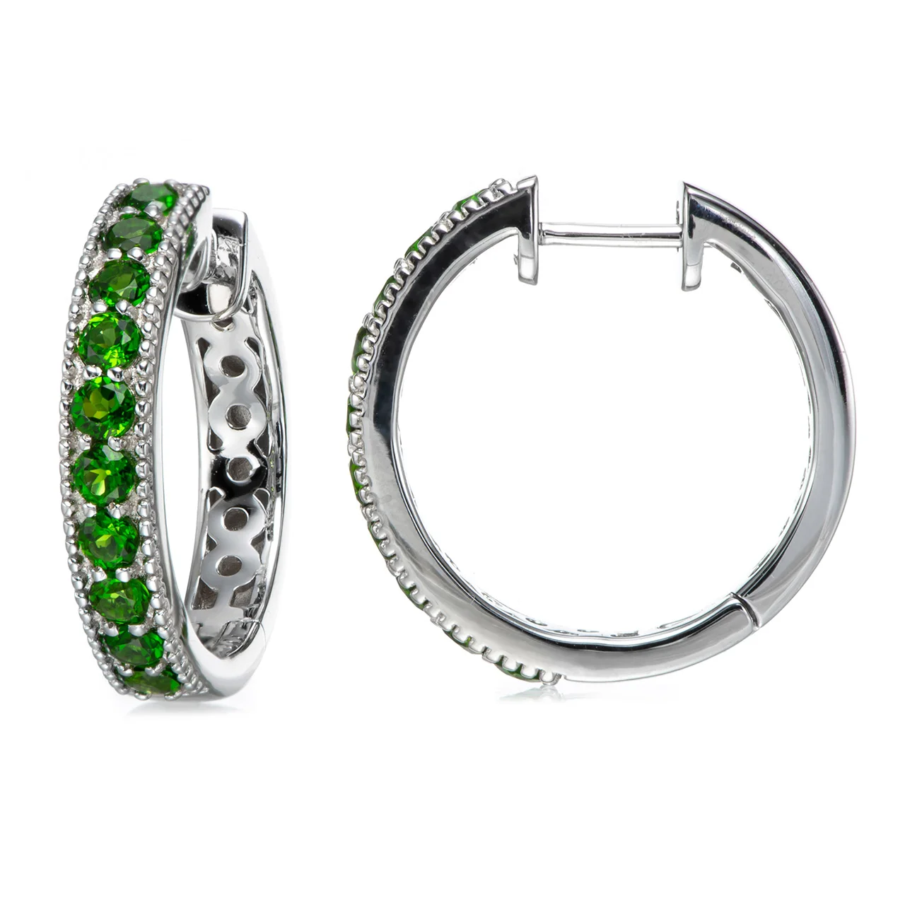 

Chrome diopside Rhodium Over Sterling Silver Earrings 1.44ctw