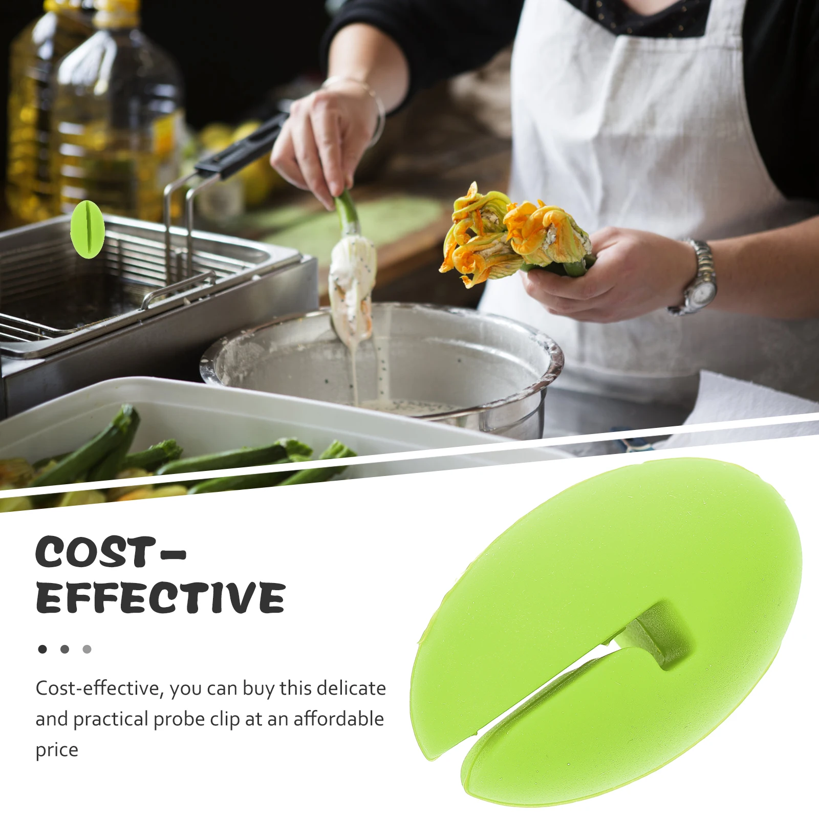 

Temperature Probe Pot Edge Clip Silicone Thermometer Holder Scratch Proof Probe Clip for Fry Pan Kitchen Utensils BBQ Syrup