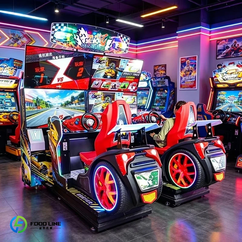 FL Wholesale Luxury 2 Player Linked Racing Simulator Arcade Driving Game Machine Coin Operated Amusement Equipment Customized
