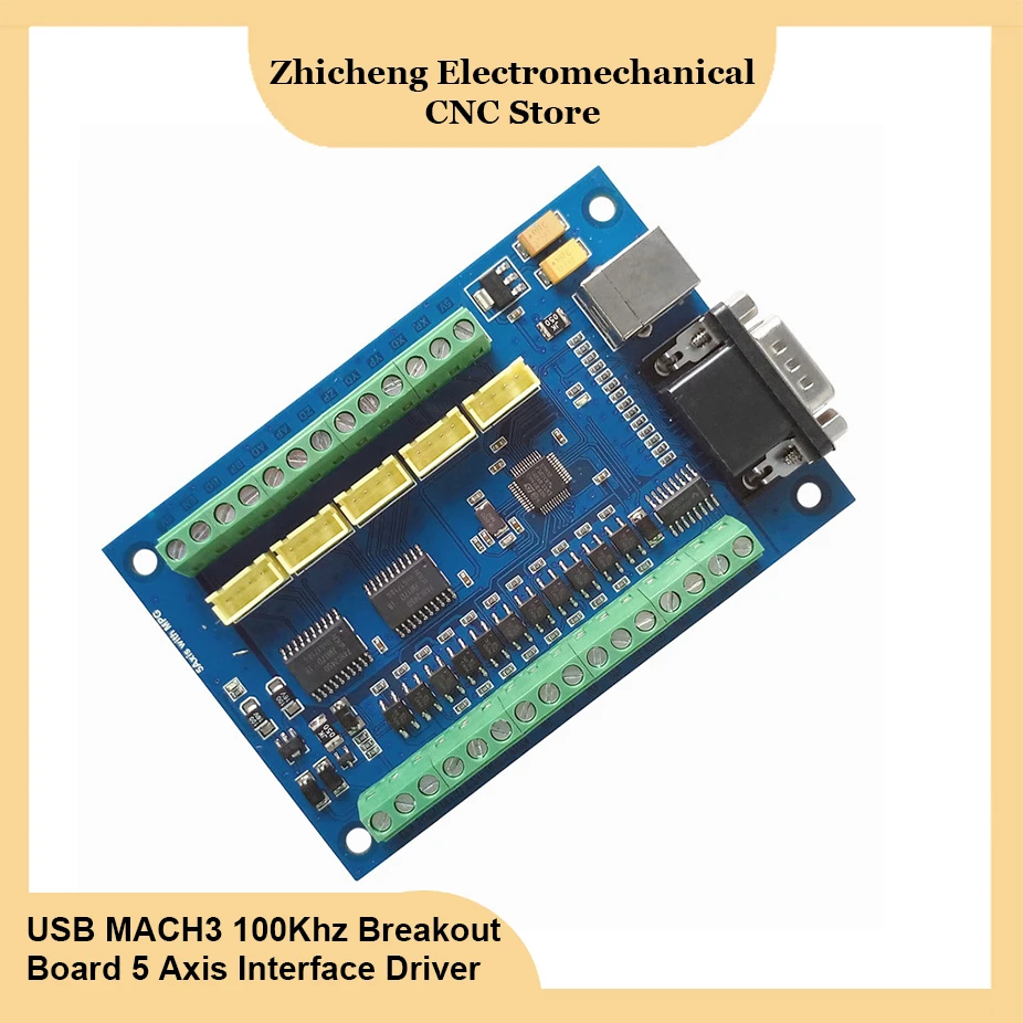 Breakout board CNC USB MACH3 5AXIS Controller Card Support Stepper and Servo Motor 100Khz With USB Cable MPG Interface