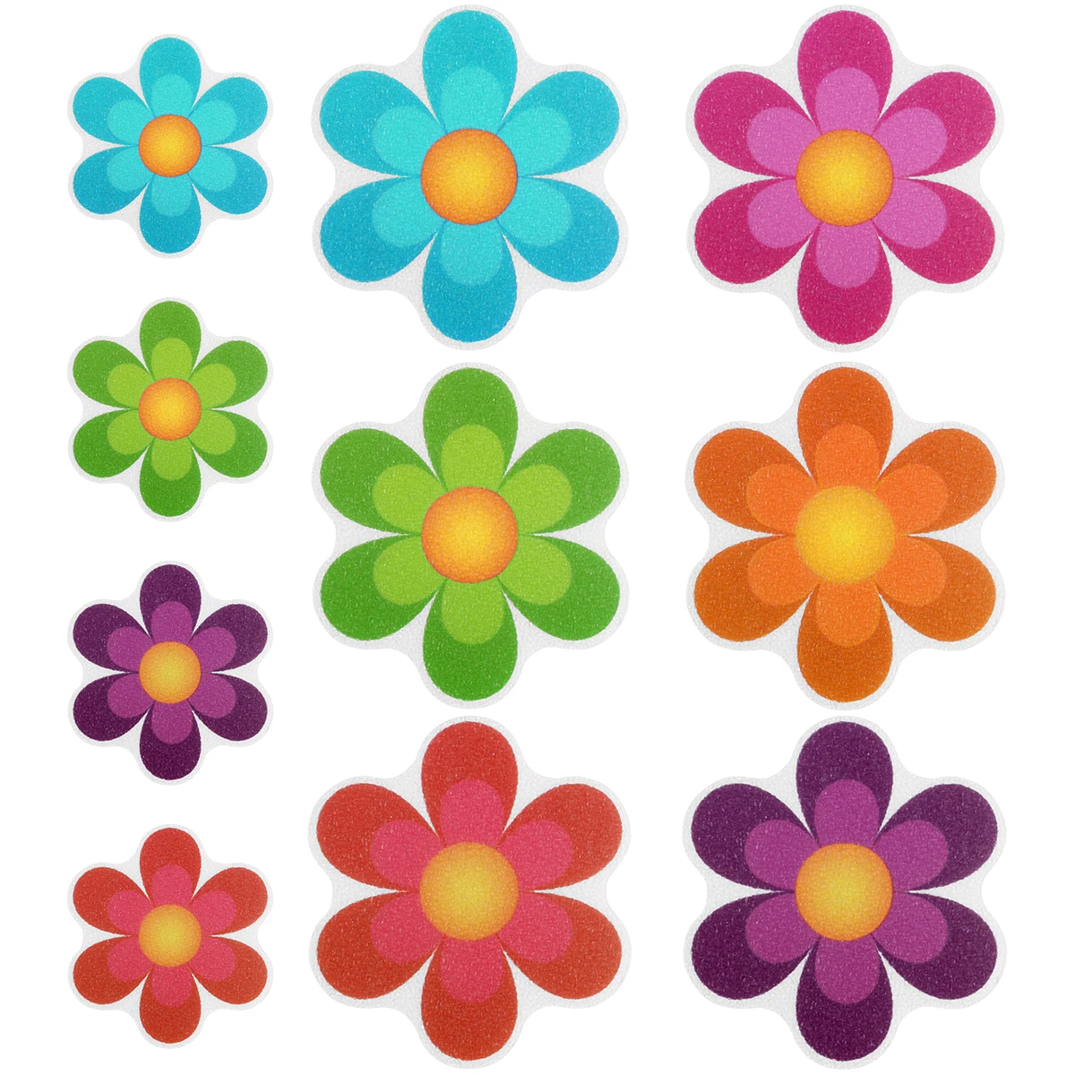 10pcs Anti Slip Bathtub Stickers Colorful Flower Self-Adhesive Non Slip Bathtub Mat Bathtub Anti Slip Stickers Bath Tub Bathroom