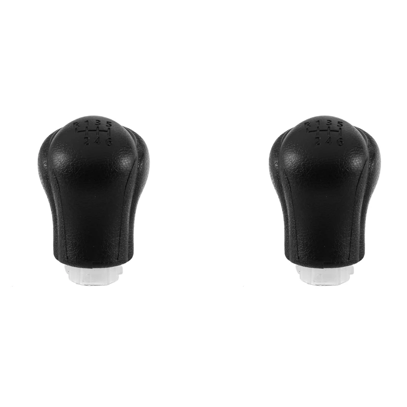 2X Car Manual Leather Gear Shift Knob Gear Handball Lever For Toyota Hilux Revo 6 Speed