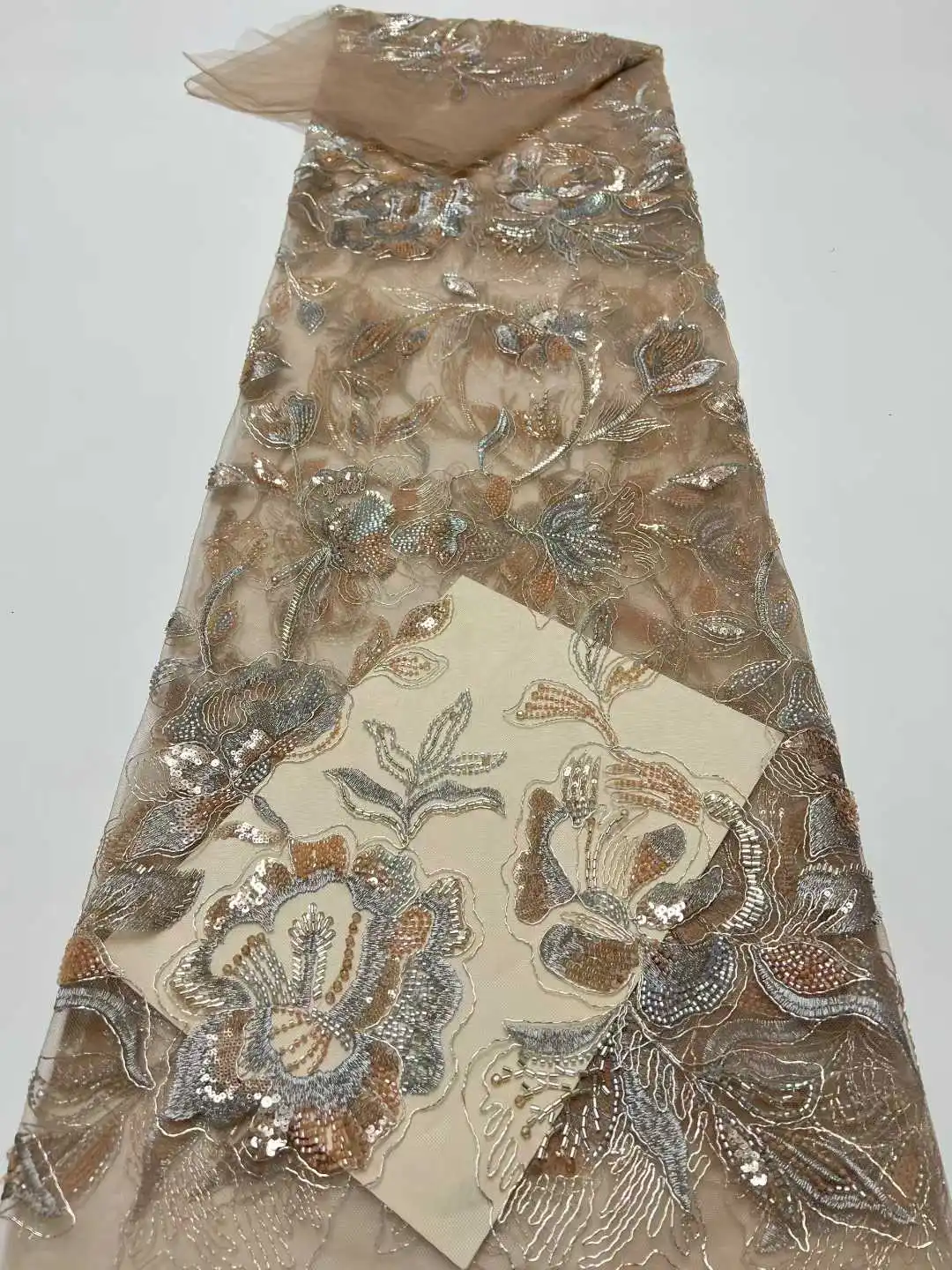 2025 جديد الترتر الأفريقي مطرز أقمشة الدانتيل شمسيّة دانتيل عالية الجودة النيجيري الفرنسية تول أقمشة الدانتيل لخياطة فستان حفلات الزفاف #2