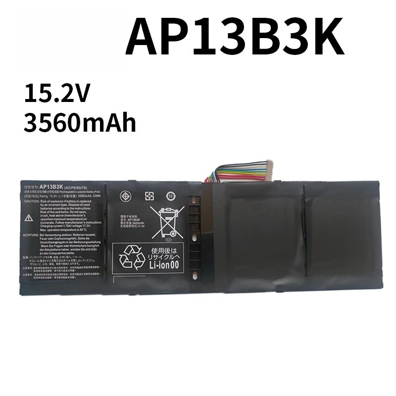 

Safe Stable Replacement Battery For Acer AP13B3K V5-452G V5-472G V5-473G V5-481P V5-552G V5-572G 15.2V 3560mAh Notebook Battery