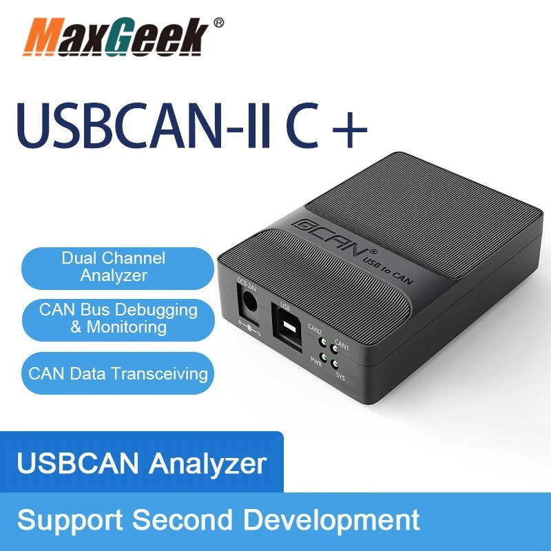 Maxgeek-usb para Can Bus Analyzer Usbcan-ii c Módulo de Interface Compatível com Zlg Usbcan-ii2 Card Canopen J1920xh