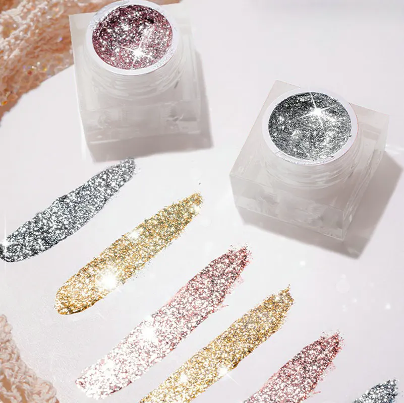New Glitter Gel Polish Shiny Platinum Nail Gel 5ml Nail Art Flashing Soak Off UV Semi Permanent Hybrid Vernis Varnish Lacquer