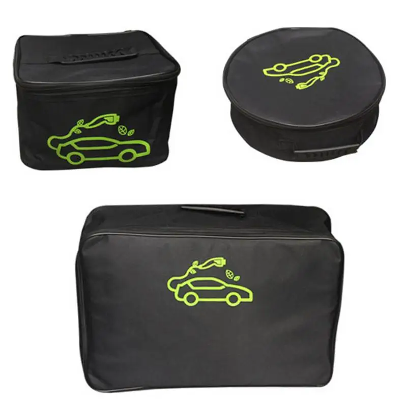 EV Cable Bags Car Charging Cable Storage Bag Square And Round EV Cable Organize Case Waterproof And Flame Retardant Storage Bags