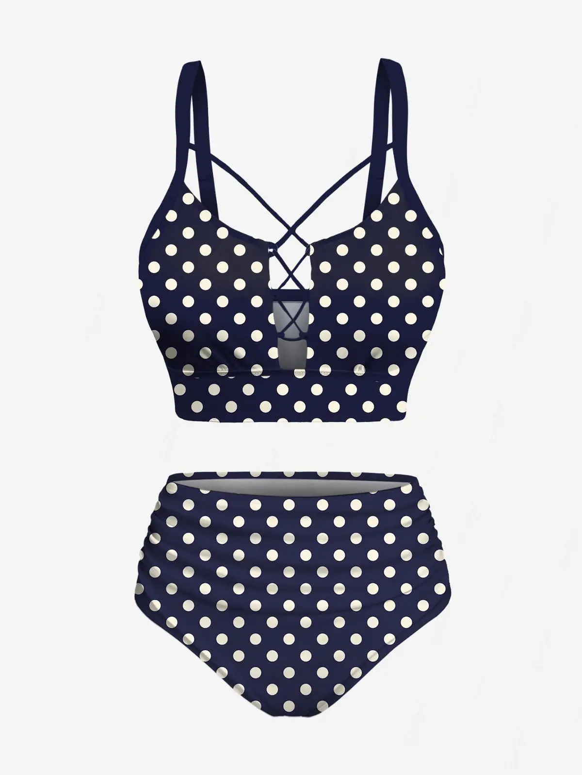 XXS-3XL Dames split-badpak 3D grafische luipaardsterren, roze bloemsterrenprint bikini's tankini-top, zwembroek twee stukken