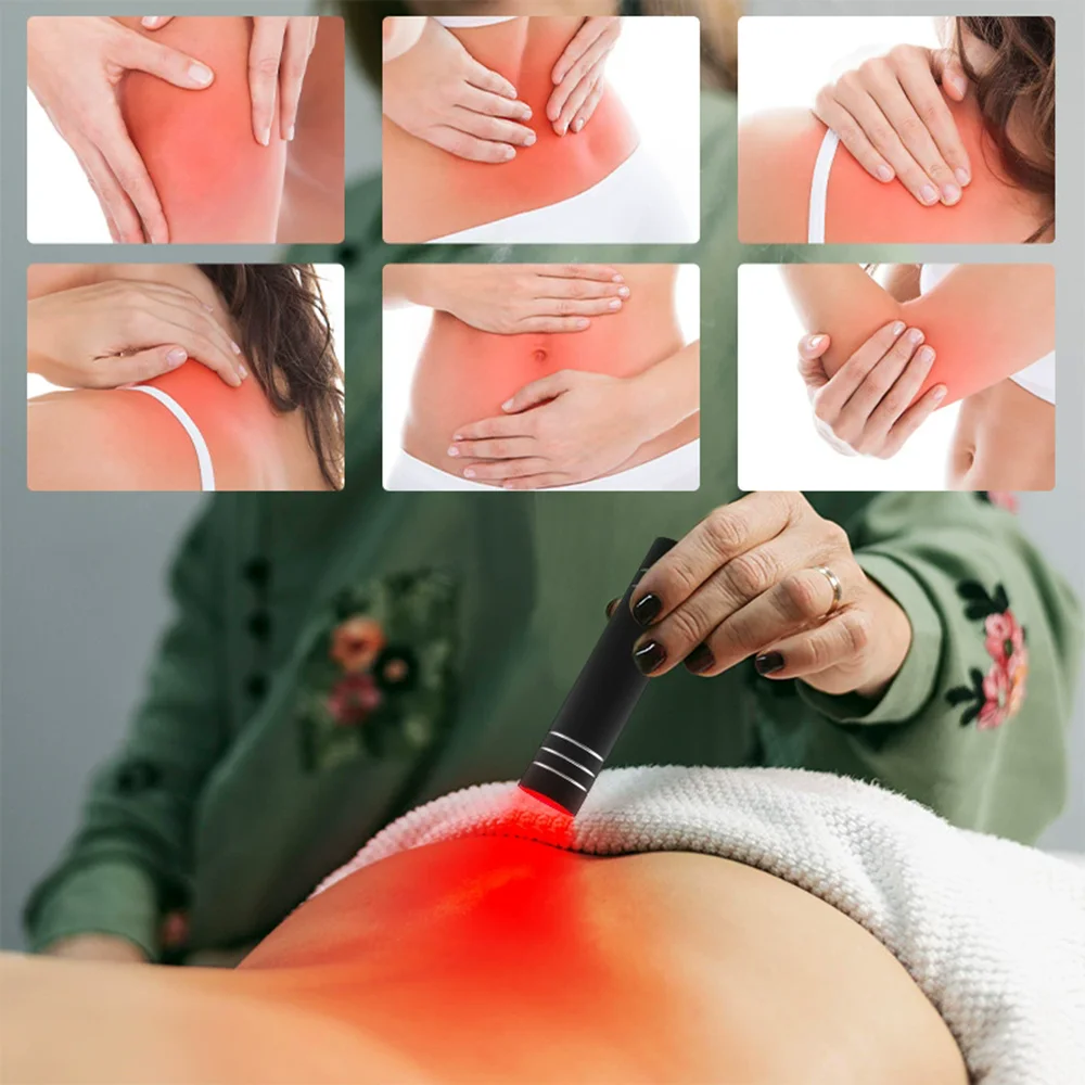 مصباح العلاج بالضوء الأحمر 660nm الضوء الأحمر و 850nm مصباح الأشعة تحت الحمراء العلاج الشعلة مع الموقت المحمولة LED الشعلة الصغيرة الجسم لتخفيف الآلام