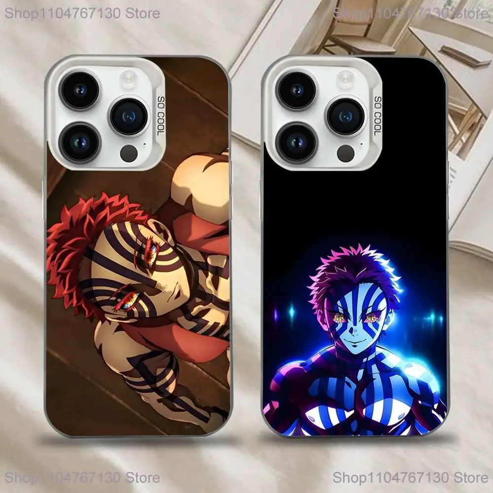 

Rengoku A-Akaza D-Demon S-Slayer Phone Case For iPhone 16,15,14,13,12,11,Mini,Pro,SE,MAX White Matte Shockproof Cover
