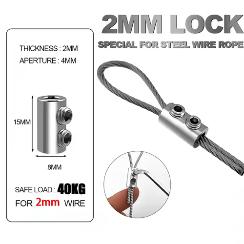 10/20M 2mm Stainless Steel Wire Rope Kit with PVC Coating and Cable Clamp for Clothesline Garden Railing Outdoor Fence Etc - Image 5