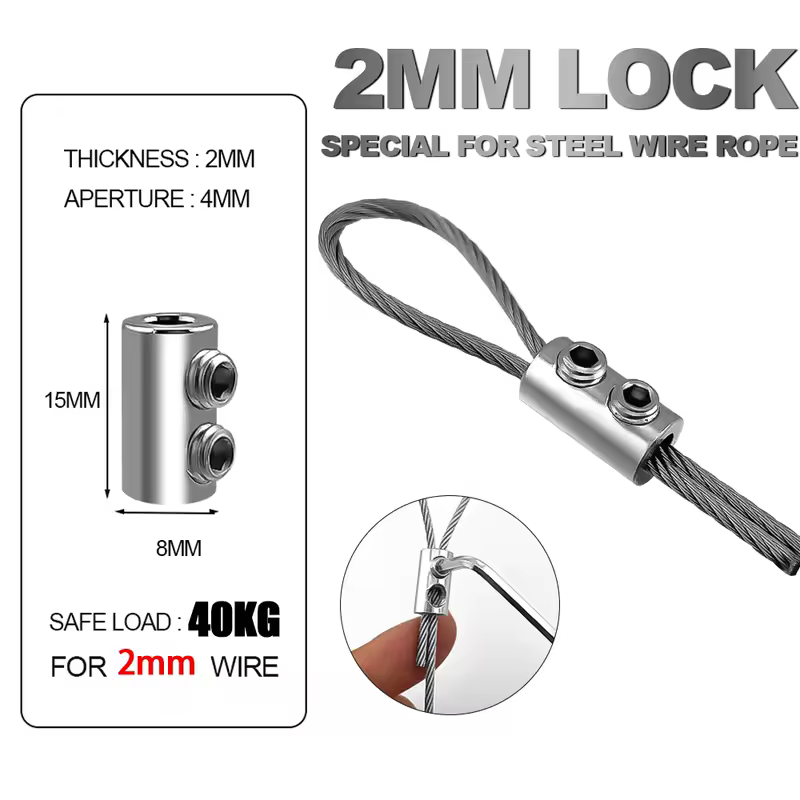 10/20M 2mm Stainless Steel Wire Rope Kit with PVC Coating and Cable Clamp for Clothesline Garden Railing Outdoor Fence Etc - Image 5