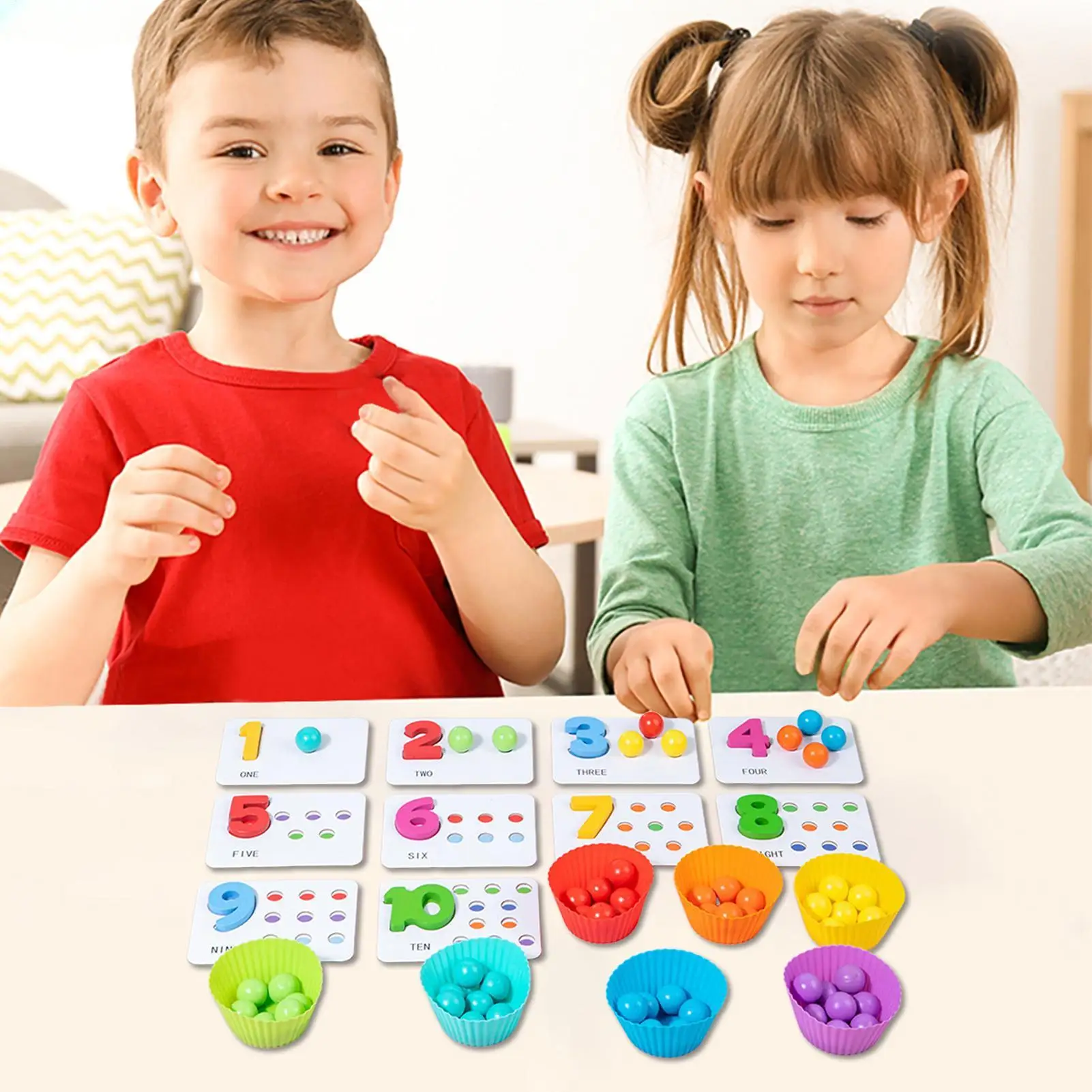 

Math Beads Counting Toy Math Beads Number Teaching Counting Toy Colorful Educational Number Recognition Game for Children's Day
