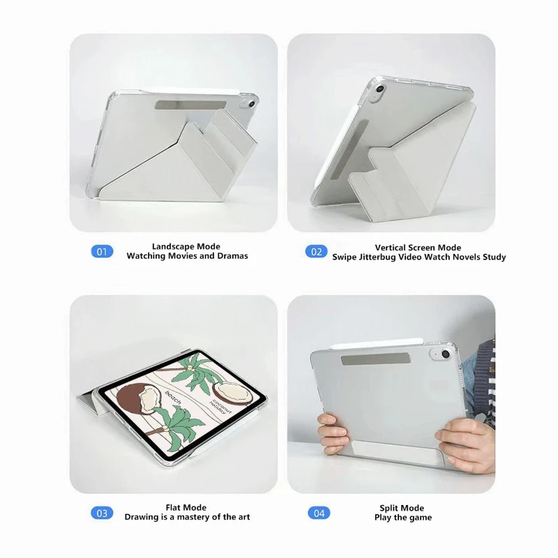 Tablet Case for Ipad Pro 11 Case IPad 10th Generation 10.2 7th 8th 9th Gen Ipad Air 3 Generation 2019 Y-fold Stand with Pen Slot