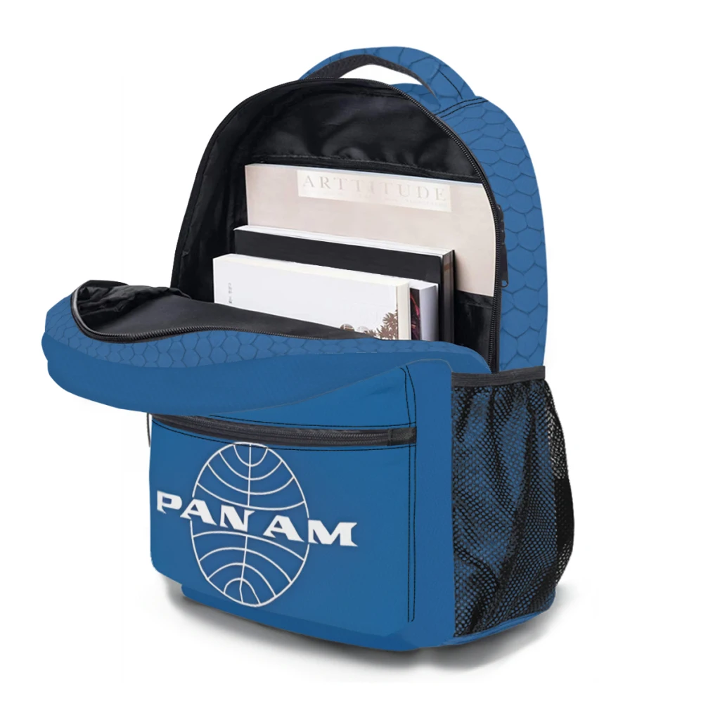 Mochila escolar con estampado Pan Am Pan American Airways, bolsa de 17 pulgadas, nueva moda