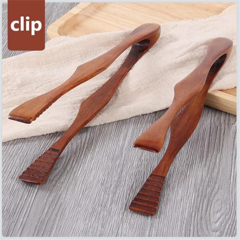 1~8PCS Bamboo Cooking Kitchen Tongs Food BBQ Tool Salad Bacon Steak Bread Cake Wooden Clip Home Kitchen Utensil