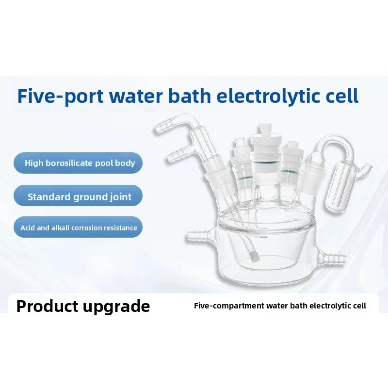 5‑Port Electrochemical Cell, Single / Double Jacketed Water Bath Tank for Redox Test