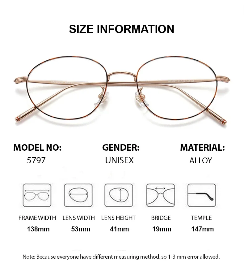 Brand Design Eyewear Women Oval Optical Glasses Frame Myopia Minus Eyeglasses Girl Retro Prescription Lens Lady Elegant Glasses